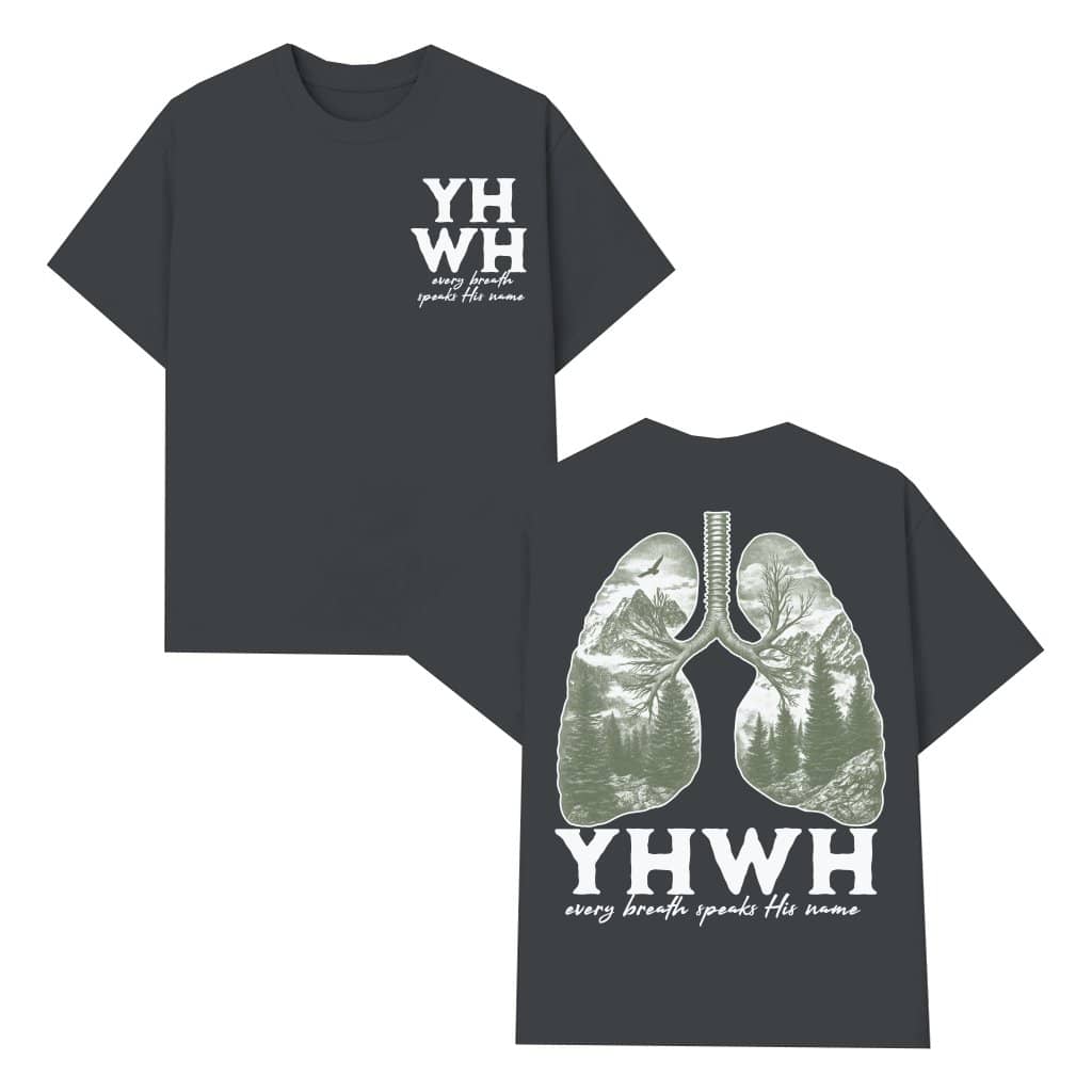 YHWH Lungs Christian T-shirt – Christian Birthday Gift for Believers Jesus Bible Verse Nature