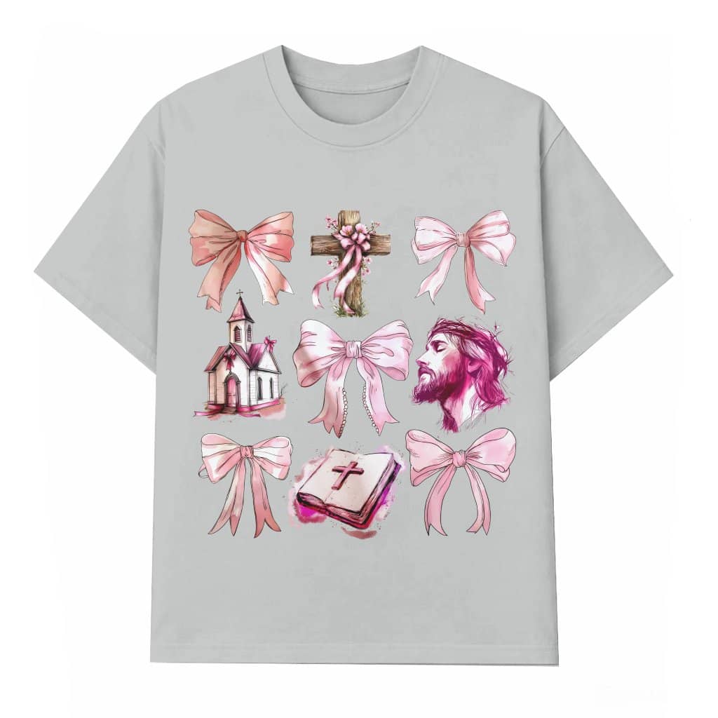 Let Me Tell You About My Jesus T-shirt – Gift for Women Christian Coquette Bow