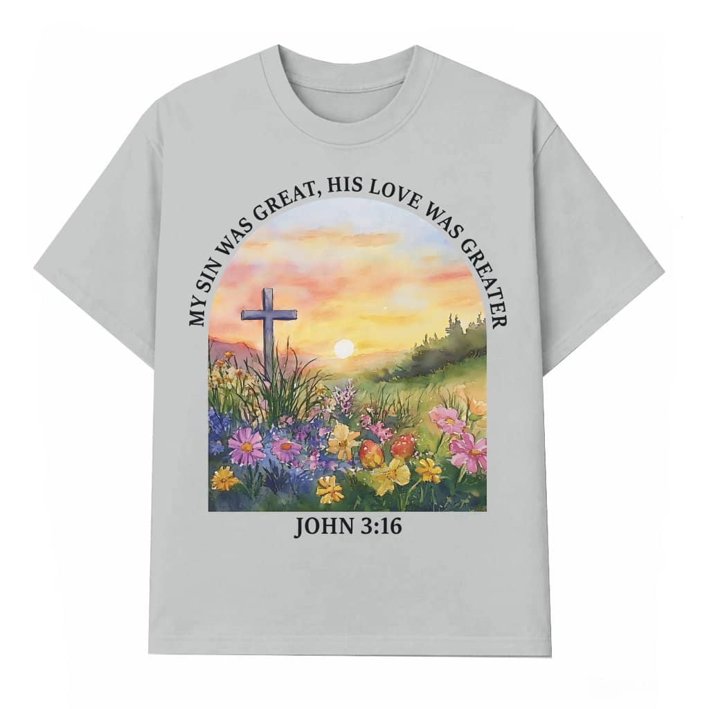Wildflower Cross T-shirt – Christian Easter Gift for Her Boho Style
