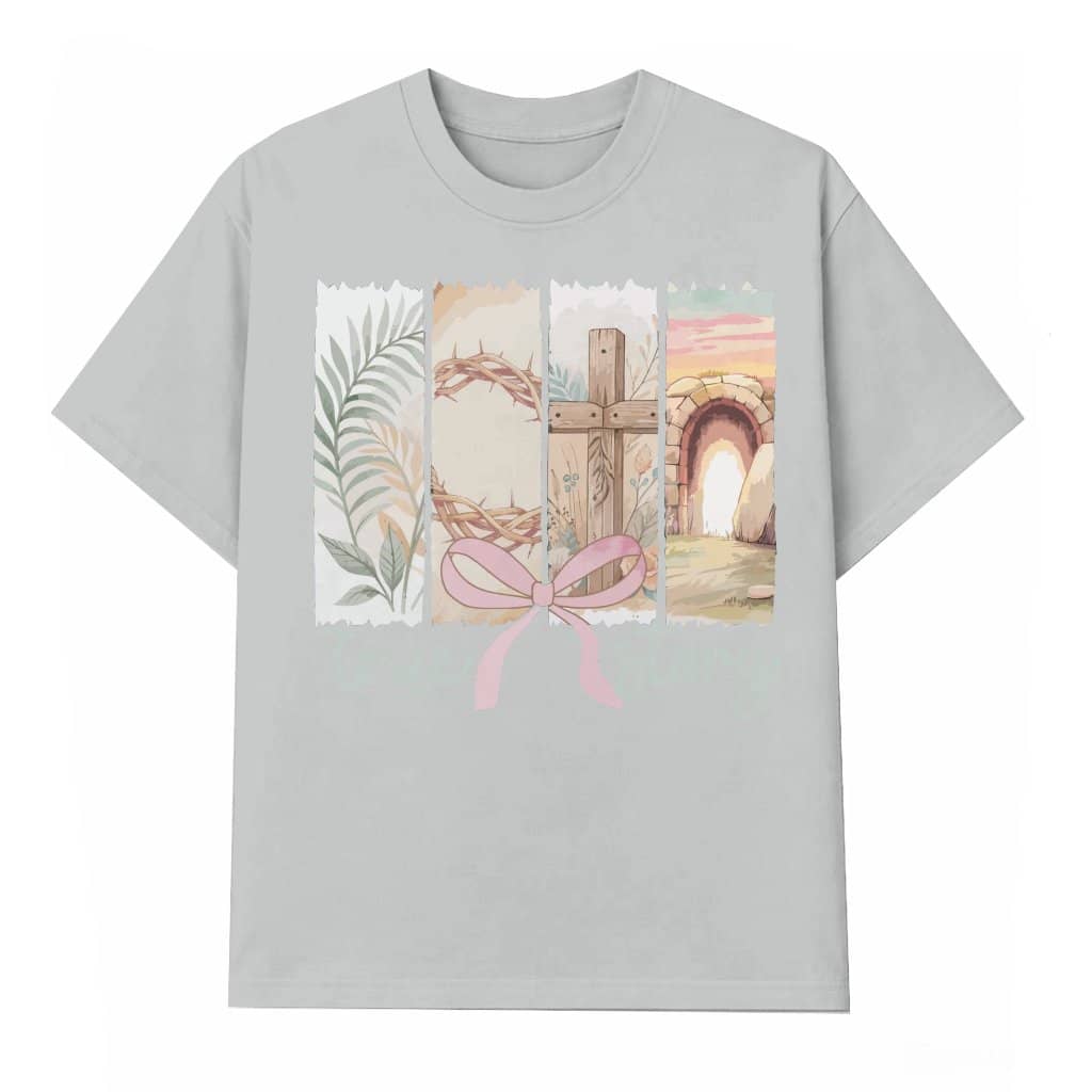 He Is Risen T-shirt Easter Gift – Christian Coquette Floral