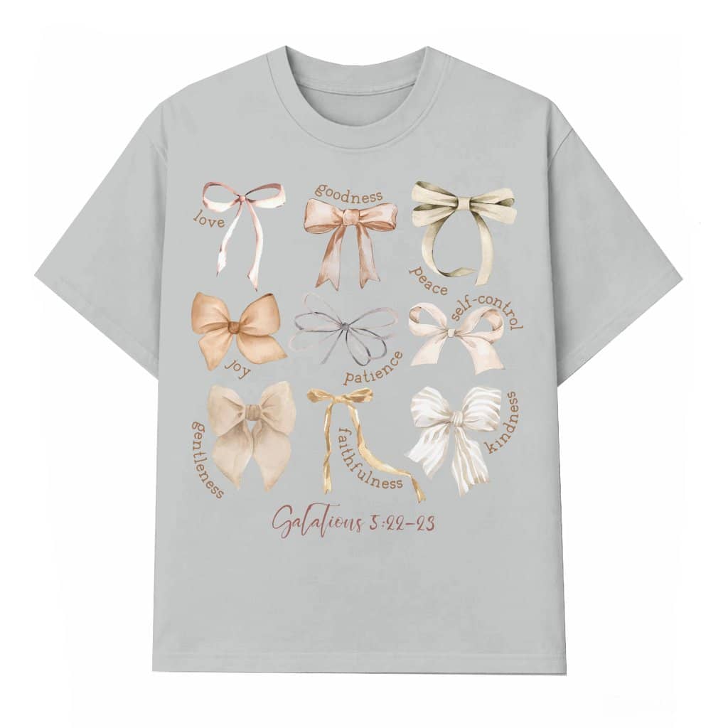 Christian Fruit of the Spirit T-shirt – Coquette Bow Gift for Mom Cute Trendy