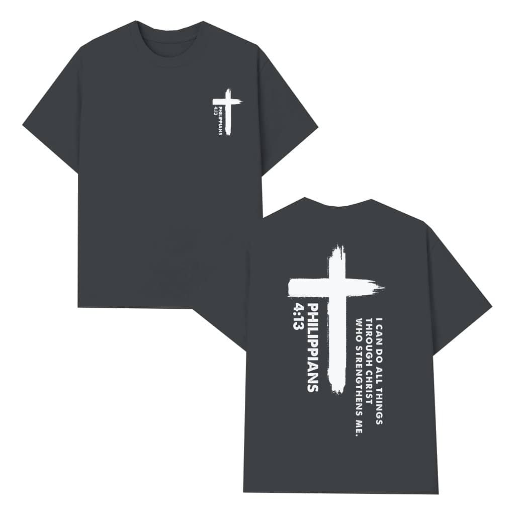 Christian Philippians 4:13 T-shirt – Bible Verse Cross Gift