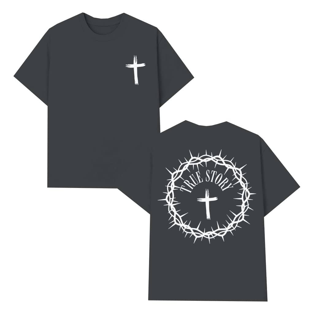 Inspirational Crown of Thorns Cross T-shirt – Christian Gift for Men Faith-Based