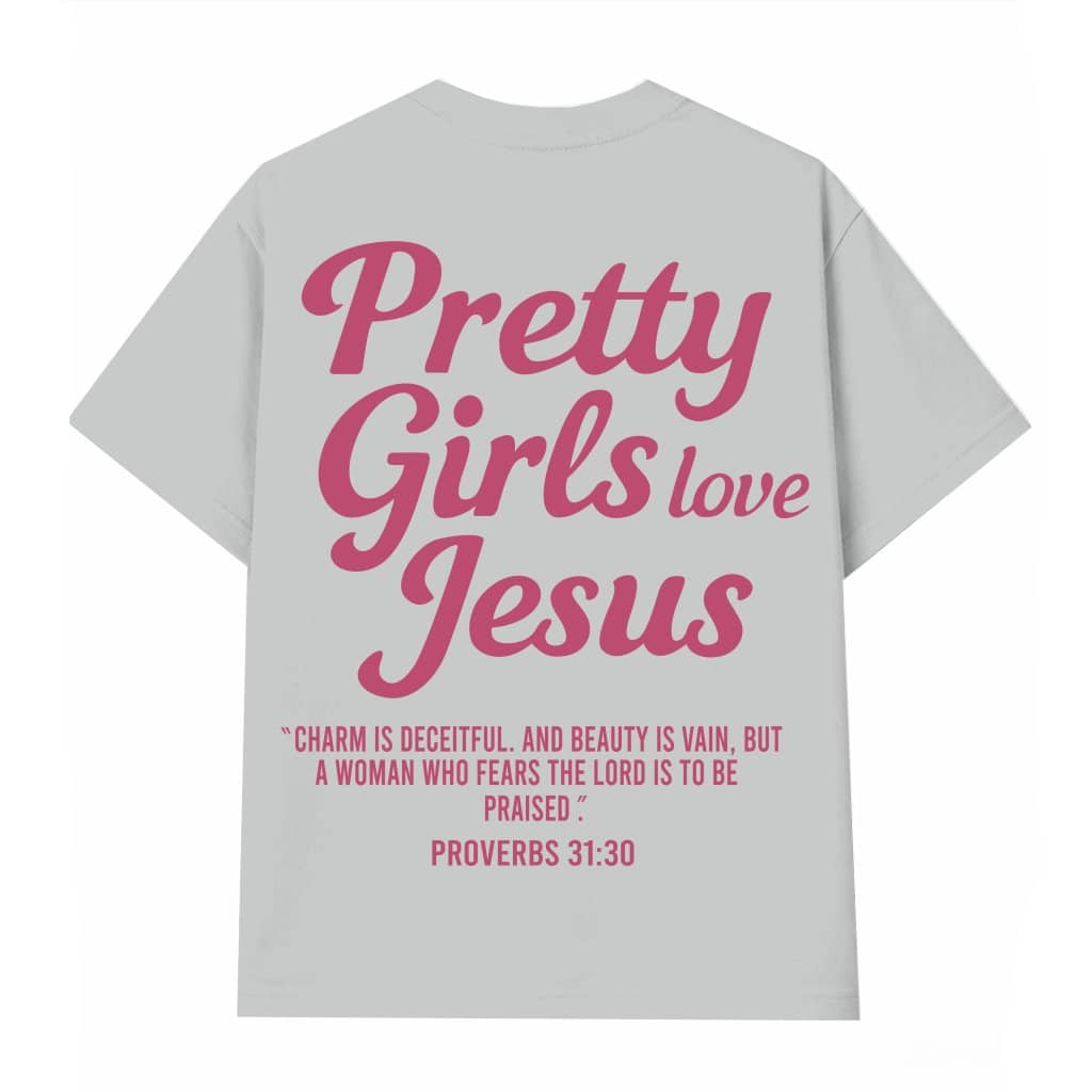 Pretty Girls Love Jesus T-shirt – Christian Gift for Girls Trendy Cute