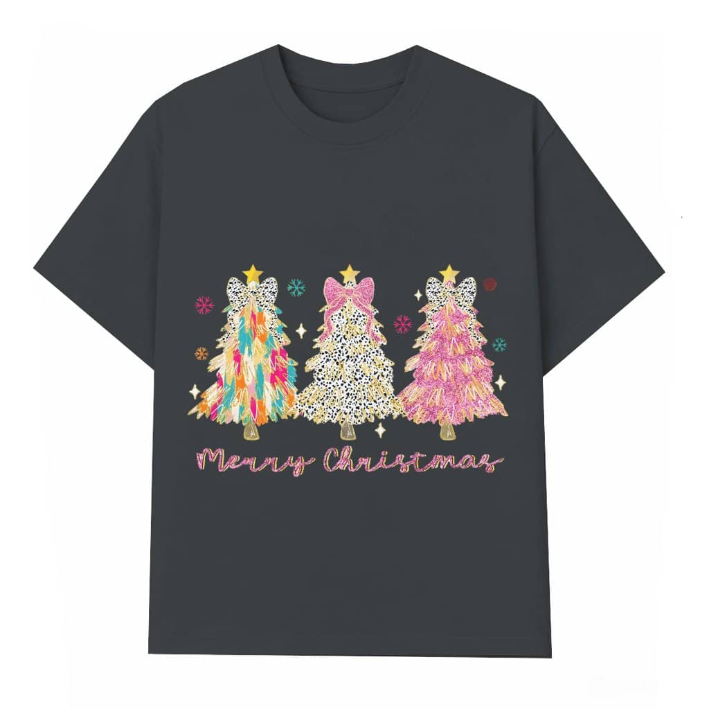 Coquette Glitter Bow Dalmatian T-shirt – Christmas Gift for Girls