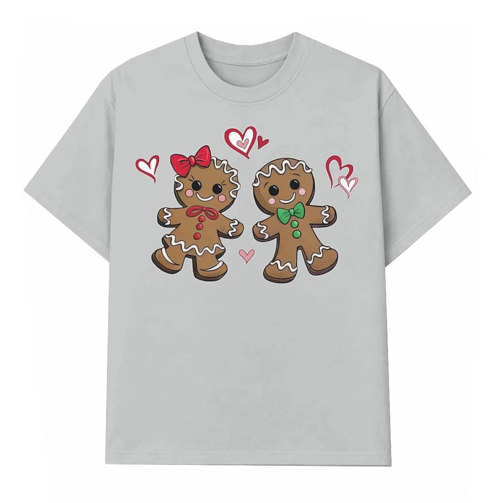 Gingerbread Couple T-shirt – Cute Christmas Gift for Women