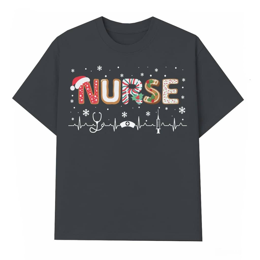 Trendy Nurse Fun Stethoscope T-shirt – Christmas Gift for Nurses