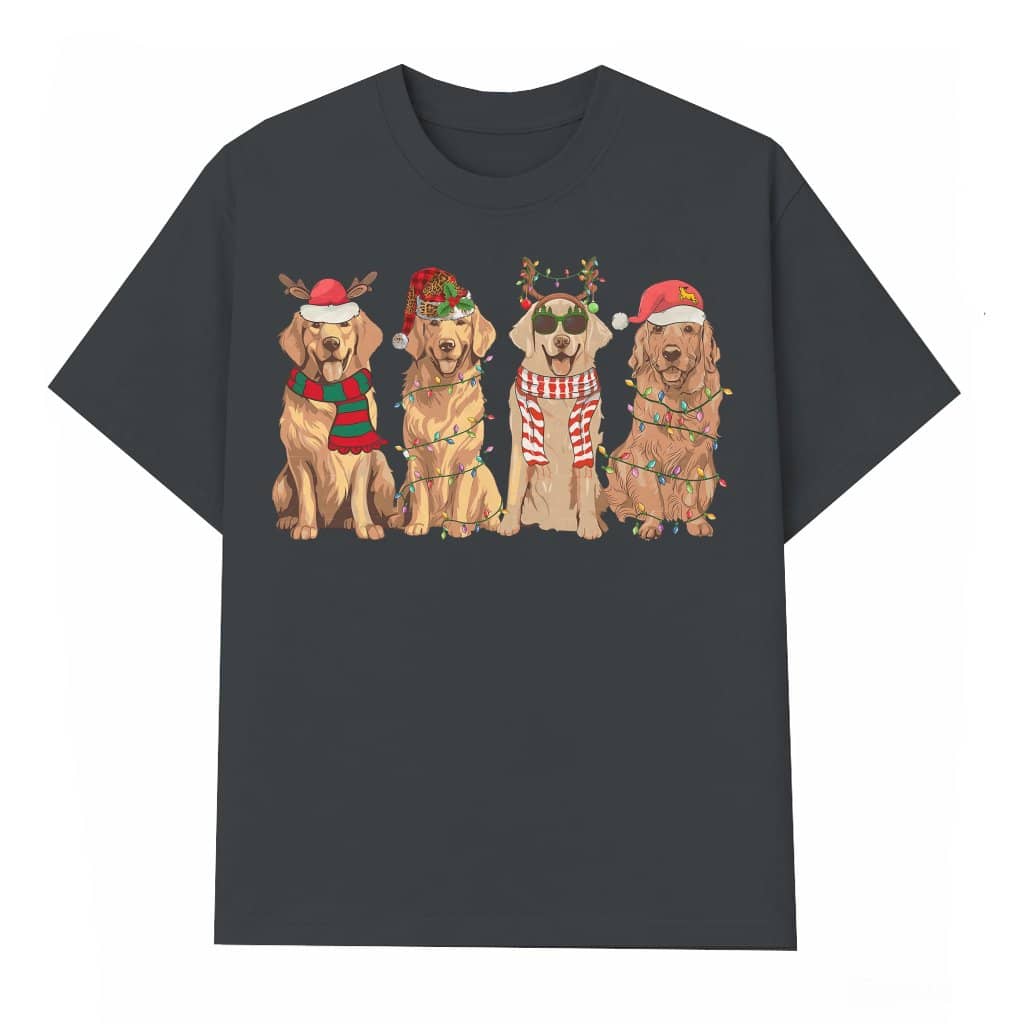 Cute Golden Retriever T-shirt – Christmas Gift for Dog Lovers