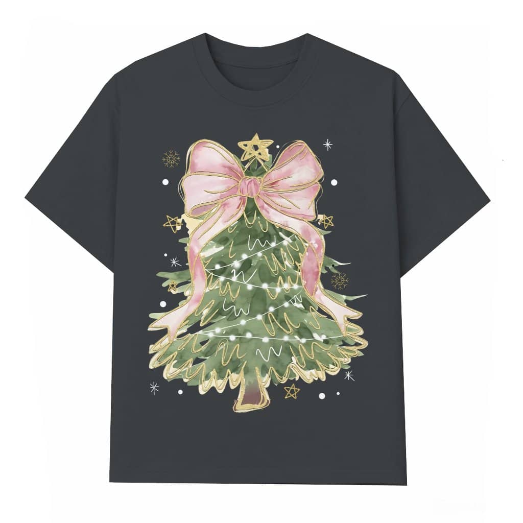 Christmas Tree Bow T-shirt – Christmas Gift Coquette Style