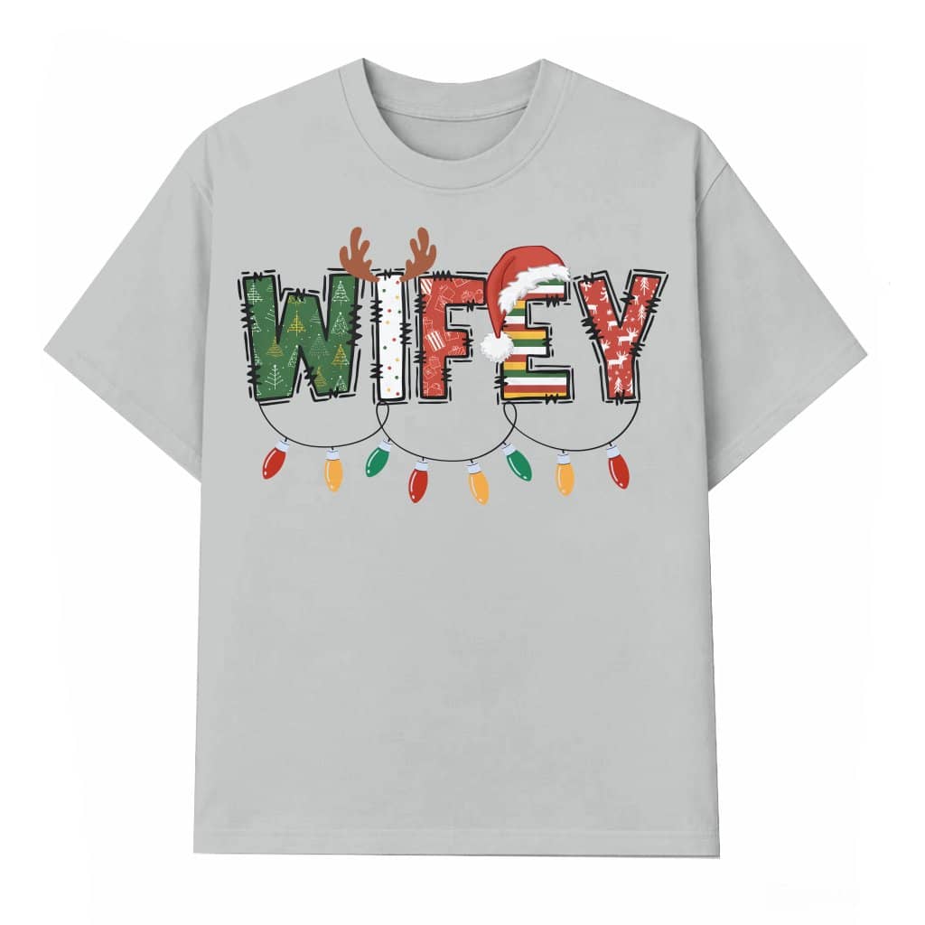 Funny Wifey Hubby T-shirt – Christmas Matching Gift for Wifey & Hubby