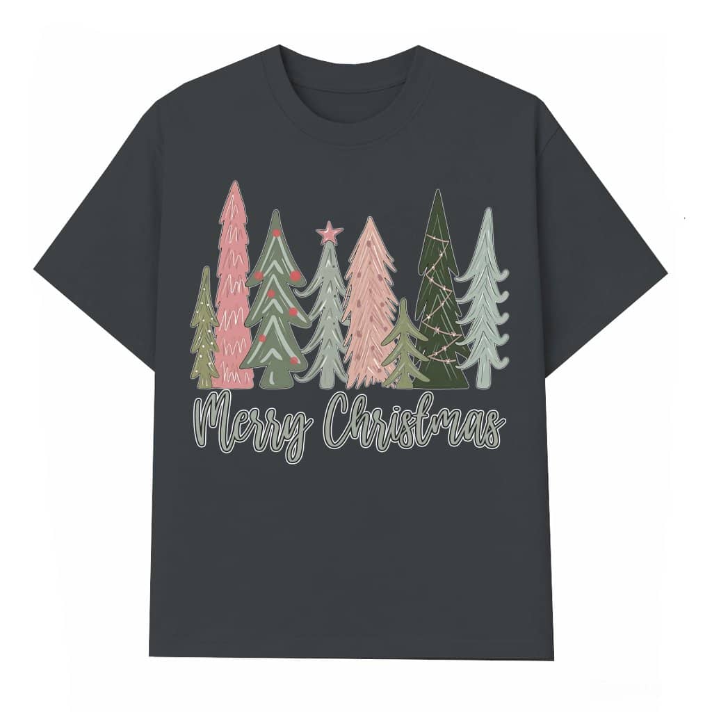 Merry Christmas Tree T-shirt – Christmas Gift for Women Merry Bright