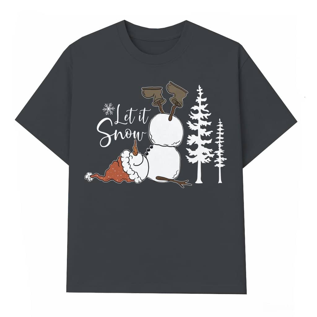 Let it Snow Snowman T-shirt – Christmas Gift for Women Cute