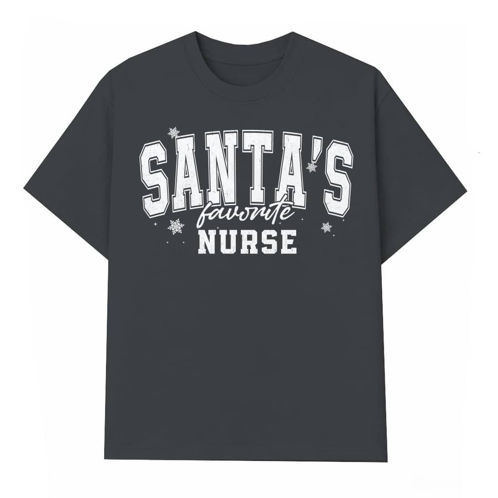 Santa's Favorite Nurse T-shirt – Christmas Gift for Nurse Funny