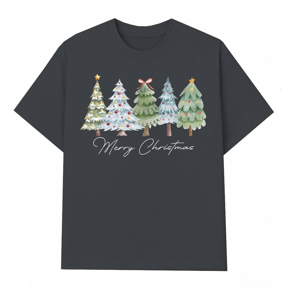 Vintage Christmas Tree Wash Tee – Tis the Season Classic Christmas Gift