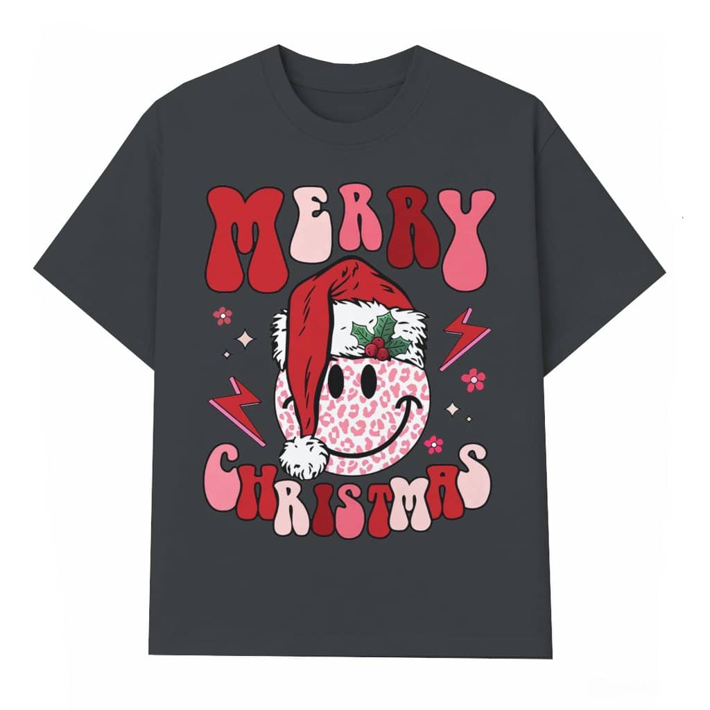 Cute Letter Print T-shirt – Christmas Gift for Women Festive