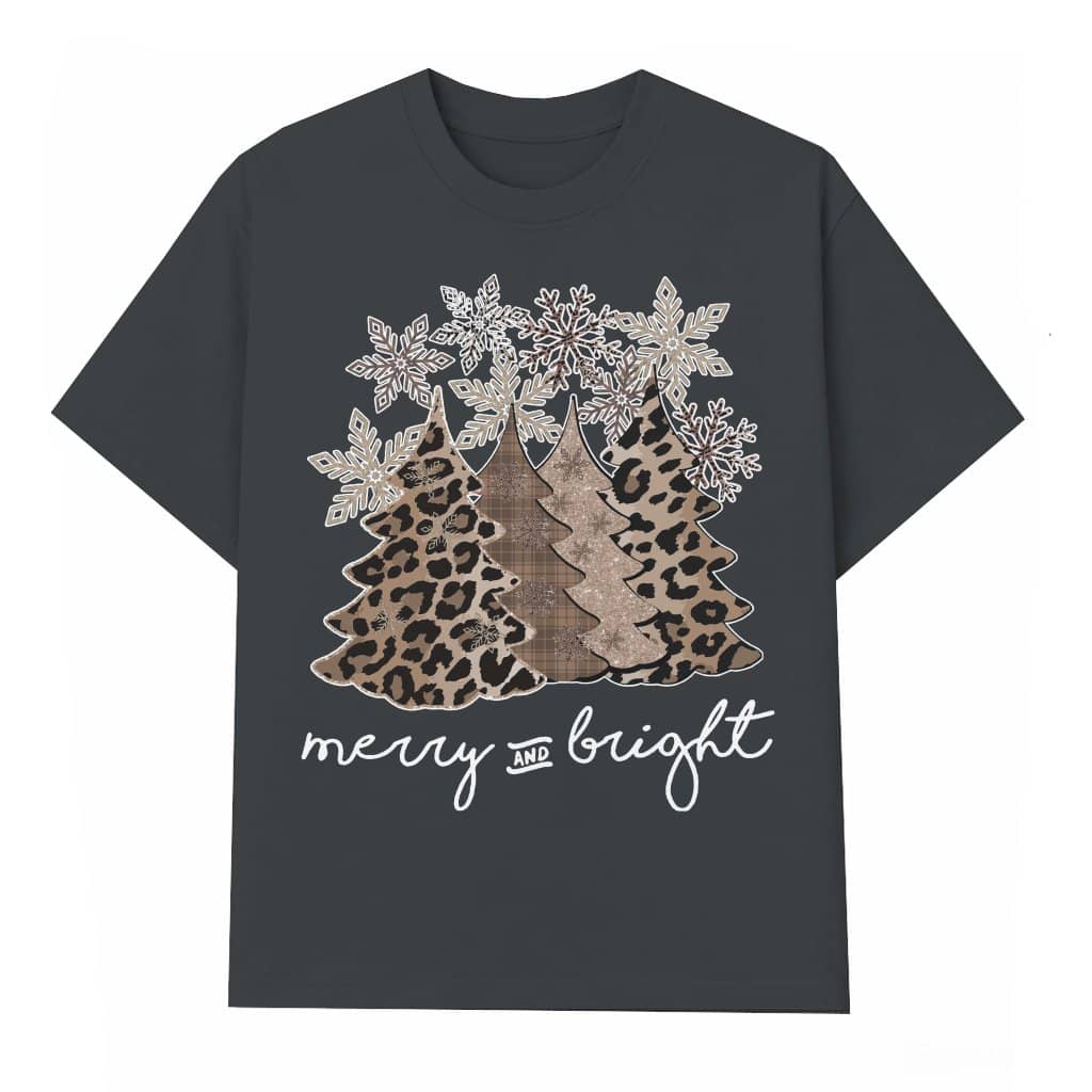 Cute Christmas Tree Snowflakes T-shirt – Christmas Gift for Women