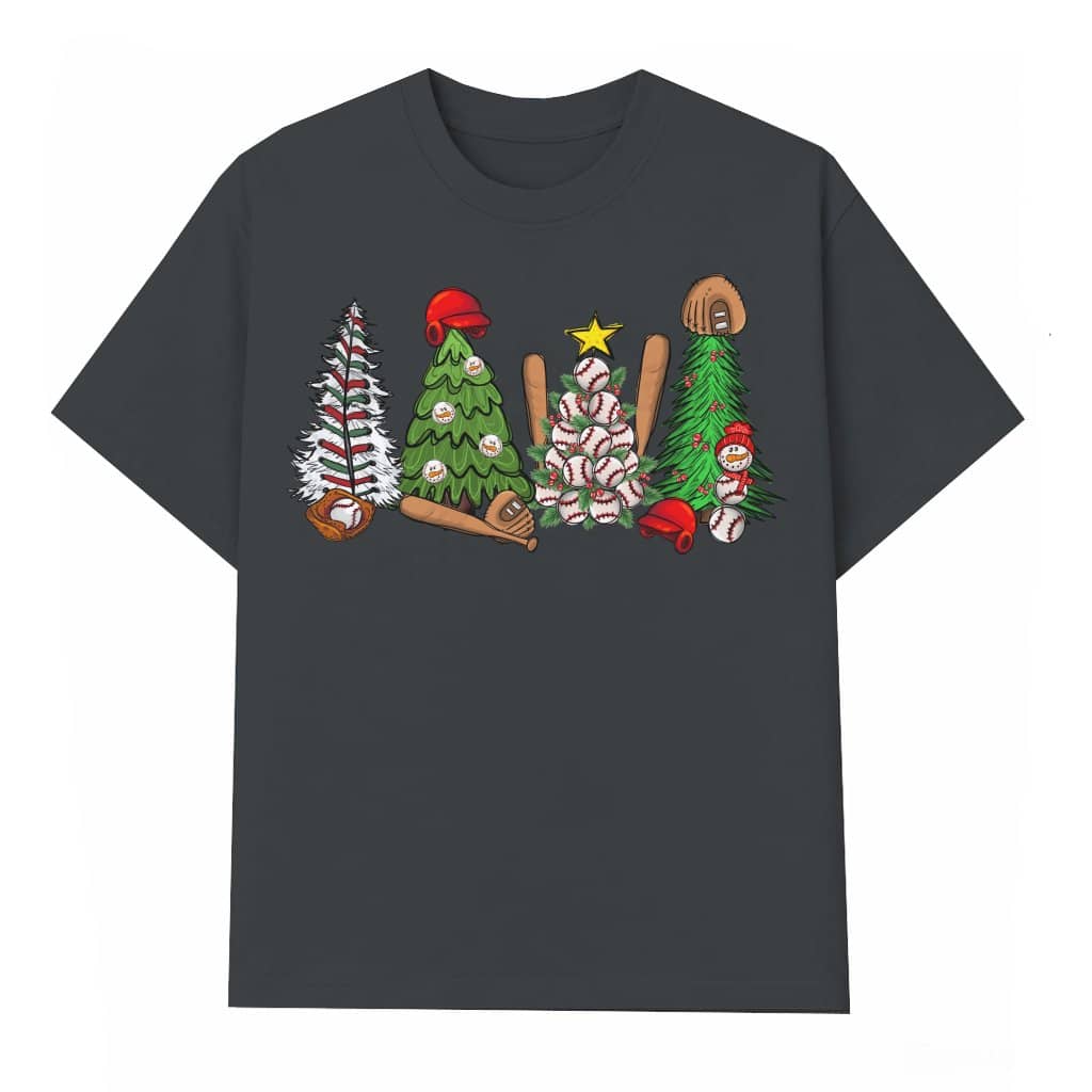 Xmas Trees T-shirt – Christmas Gift for Game Lover Baseball