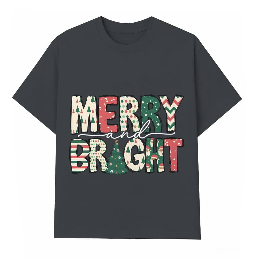 Merry and Bright T-shirt – Christmas Family Outfit Cute