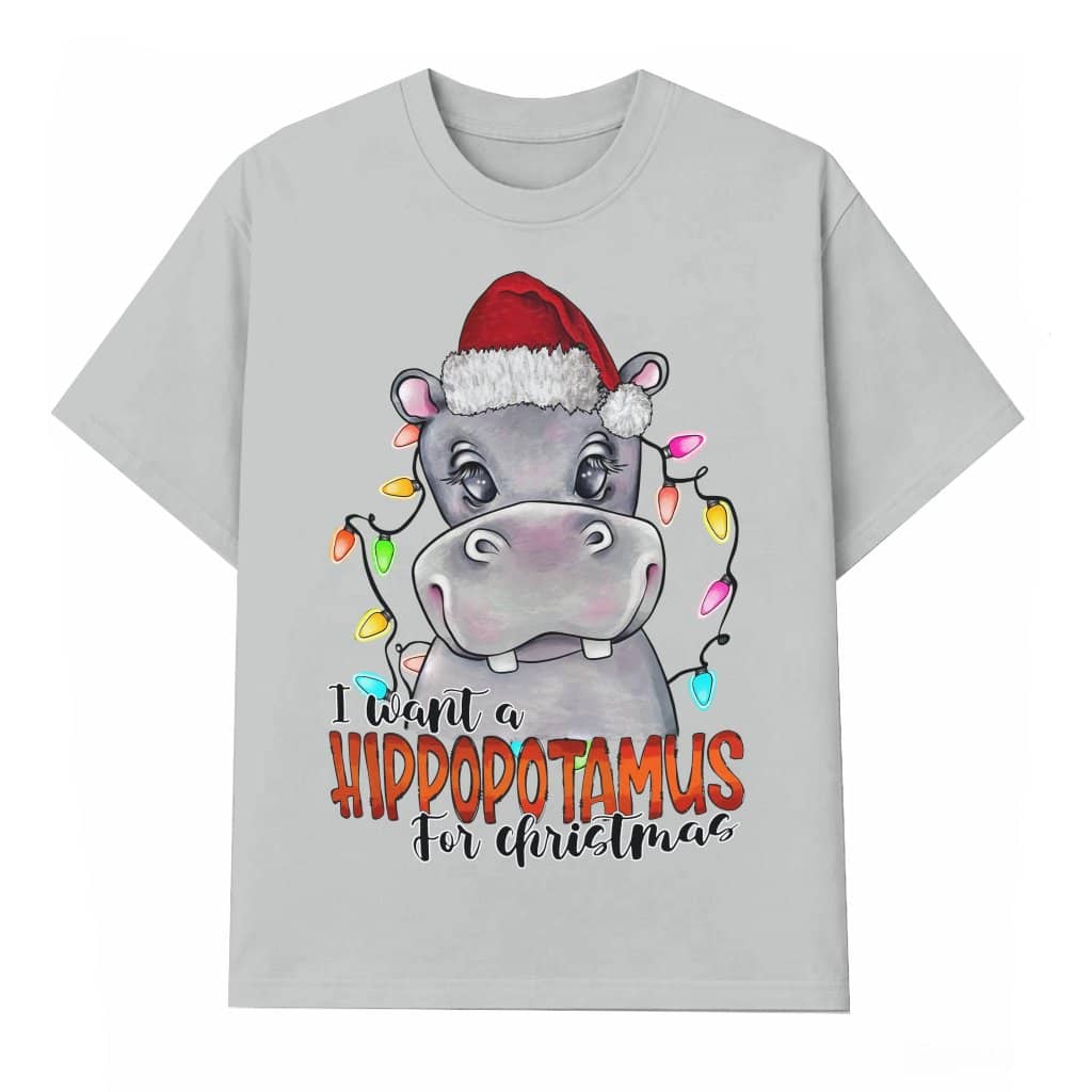 Retro Hippopotamus T-shirt – Christmas Gift for Him or Her Funny