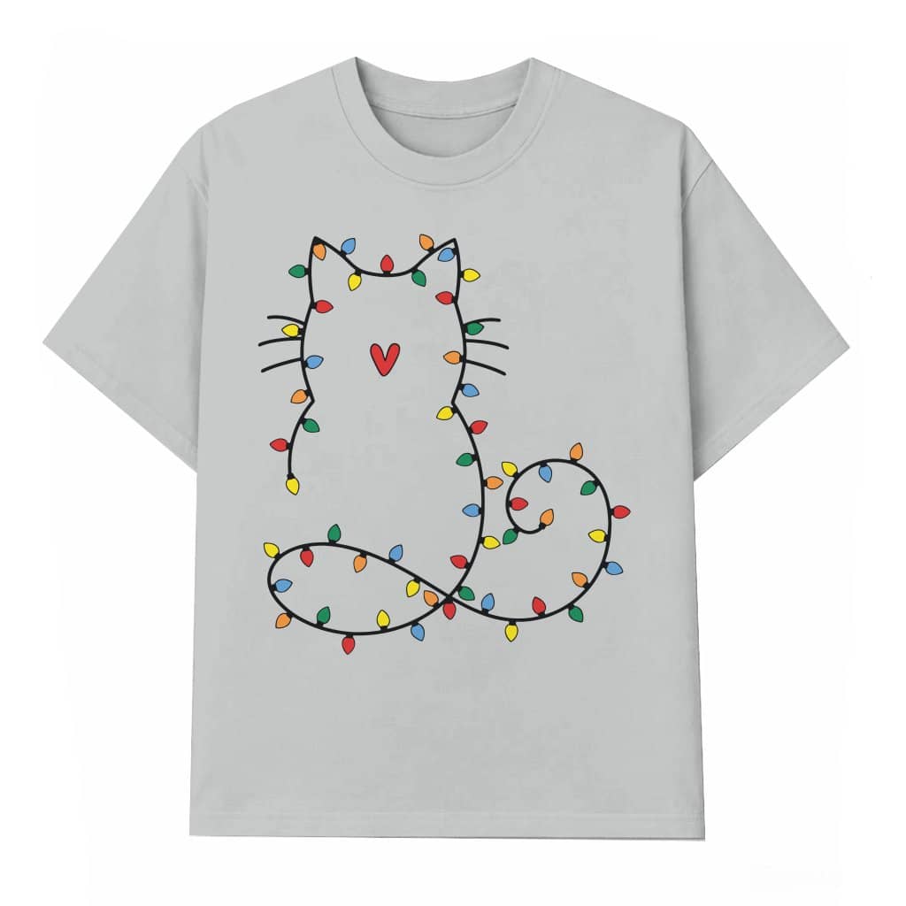 Christmas Light Cats T-shirt – Christmas Gift for Cat Lover Funny