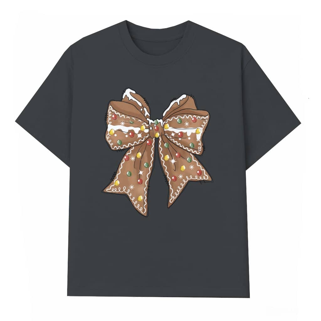 Gingerbread Coquette T-shirt – Christmas Gift for Women Trendy