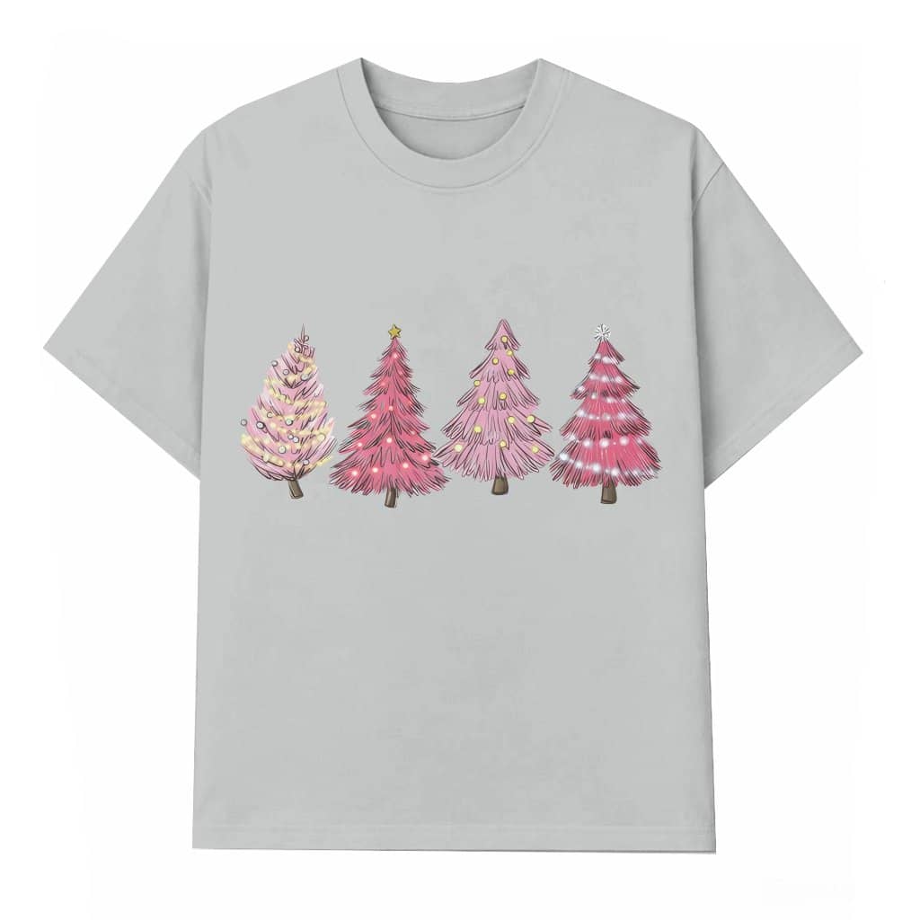 Cute Pink Tree T-shirt – Christmas Gift for Men Women