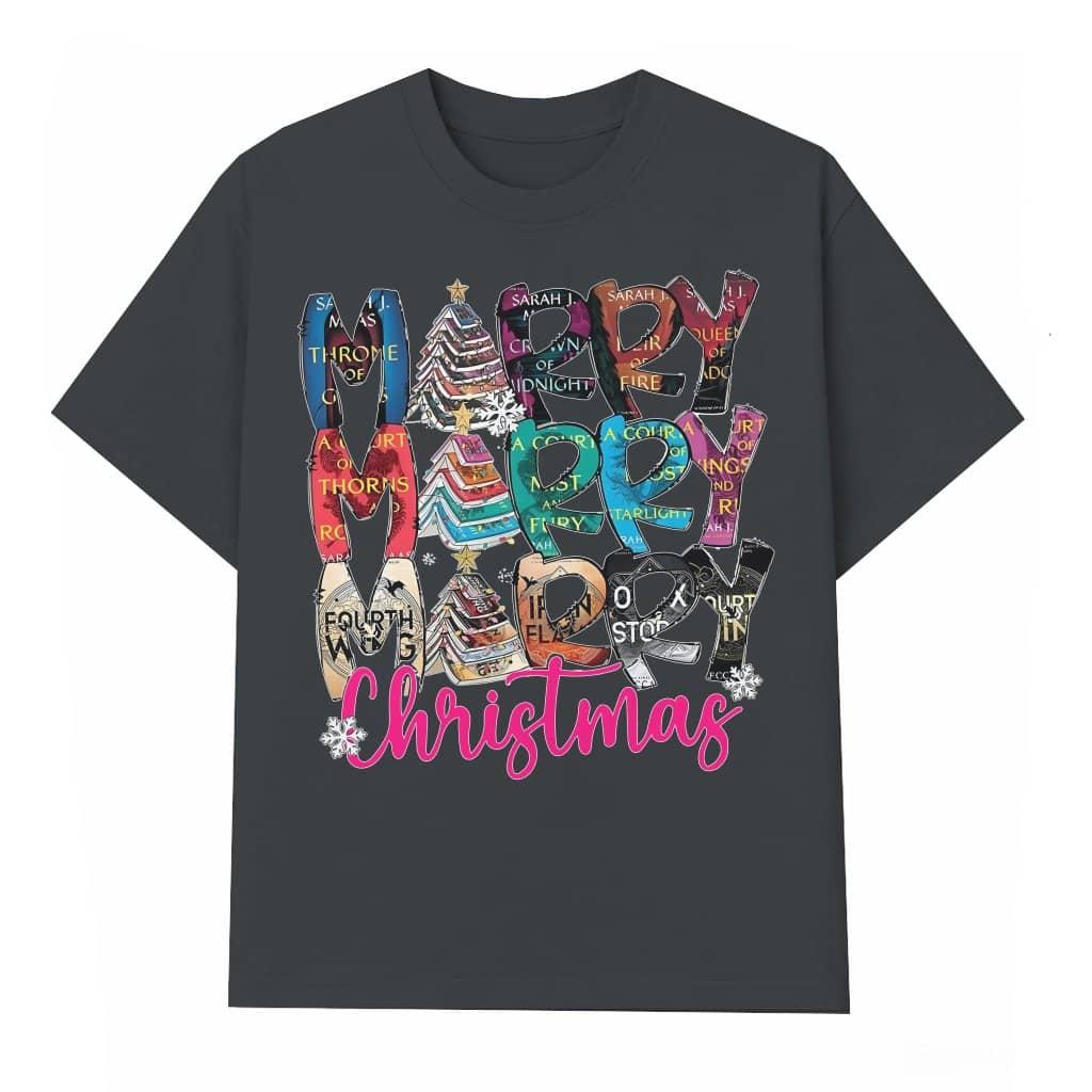 Merry Bookmas T-shirt – Christmas Gift for Book Lovers