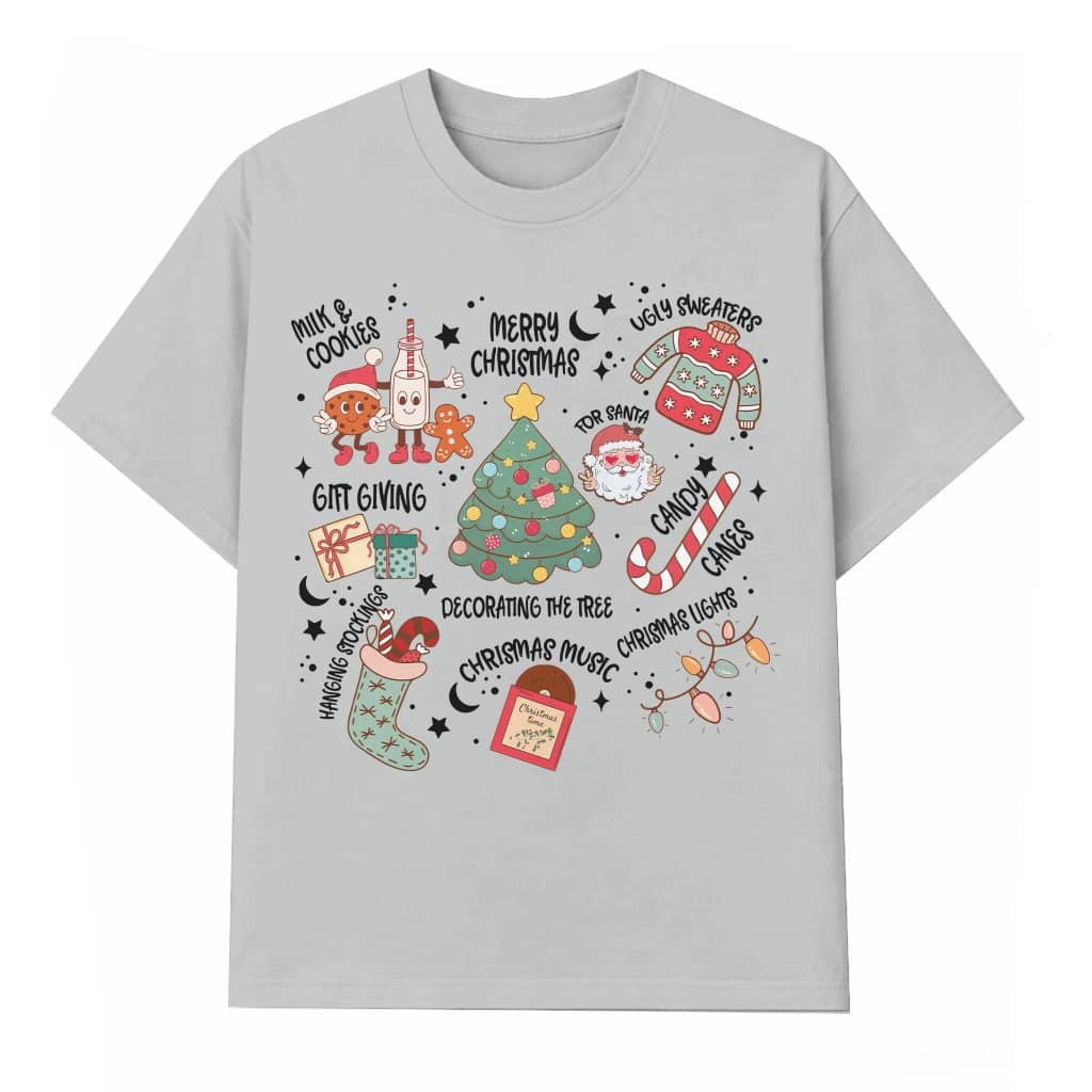 Christmas Icons T-Shirt – Cute Festive Christmas Gift