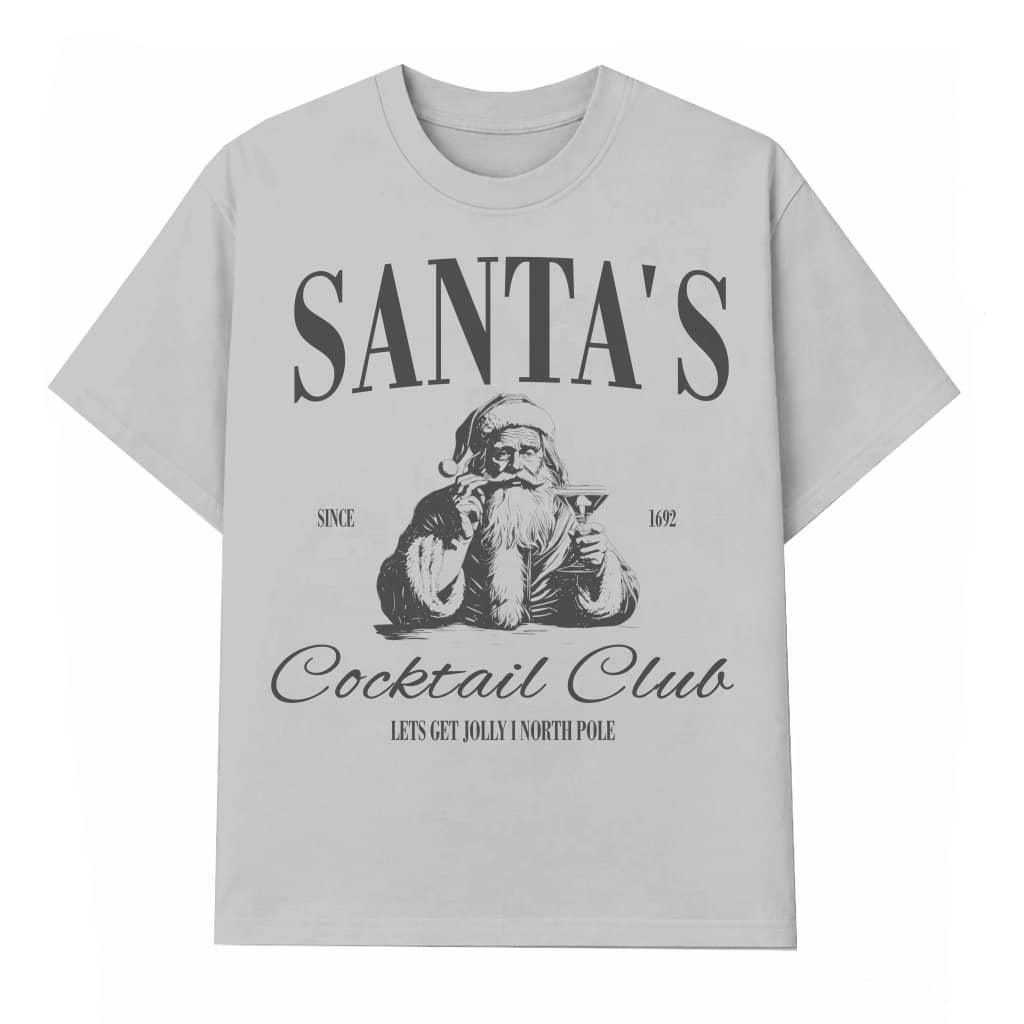 Santas Cocktail Club Espresso Martini T-shirt – Christmas Gift for Espresso Martini Lover Funny