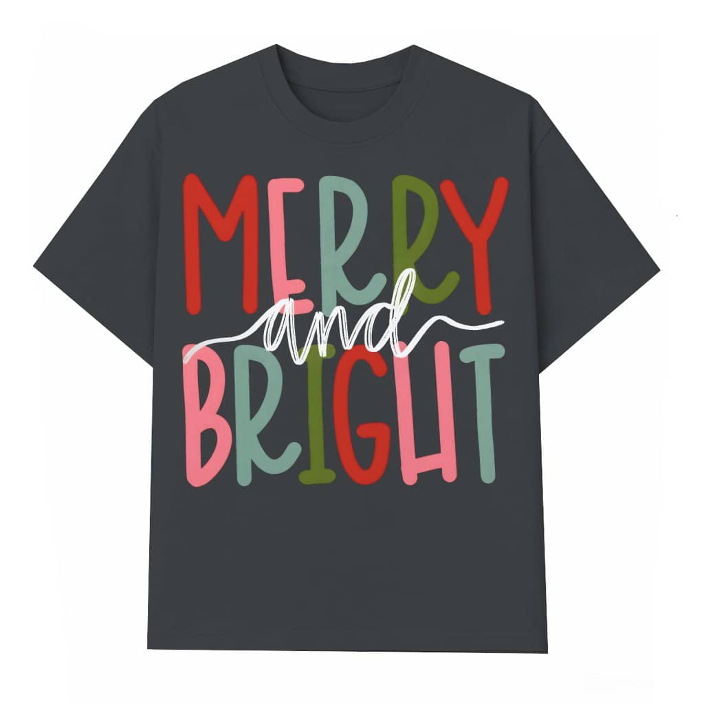 Cute Merry and Bright T-shirt – Christmas Gift for Family