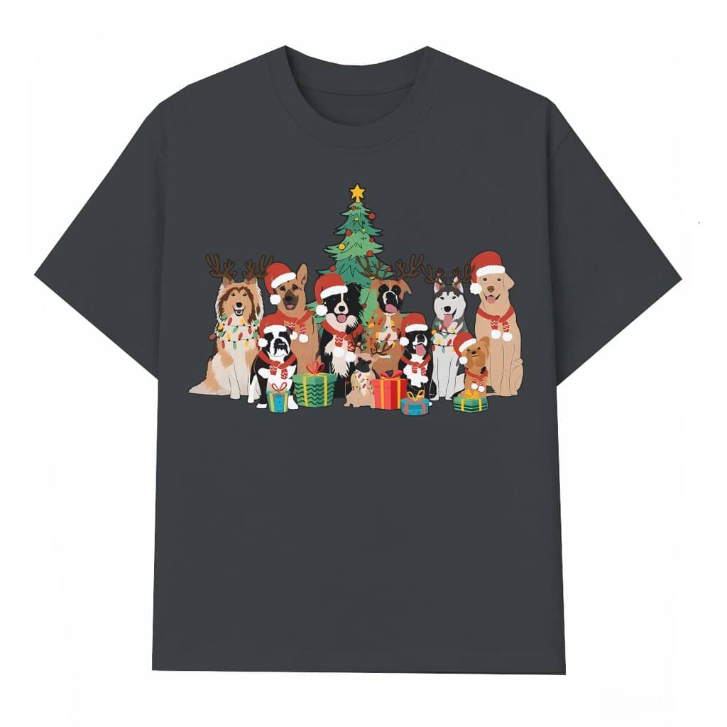 Cute Christmas Dogs T-shirt – Christmas Gift for Dog Lovers