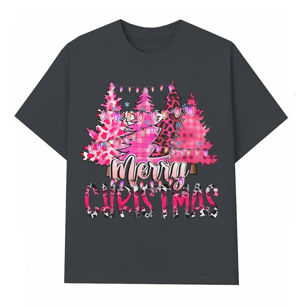 Christmas Tree Letter Print T-shirt – Christmas Gift for Women Trendy