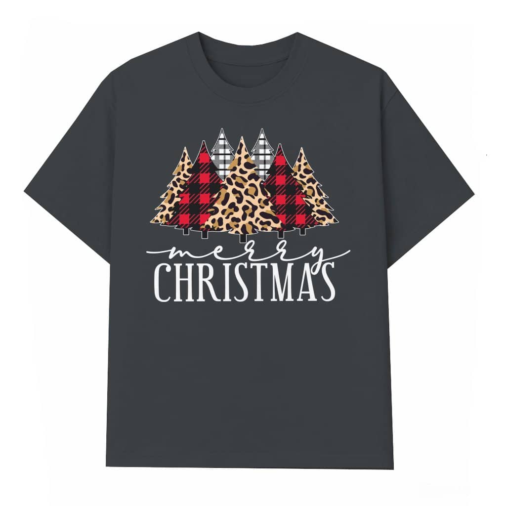 Cute Christmas Tree Letter Print T-shirt – Christmas Gift for Women