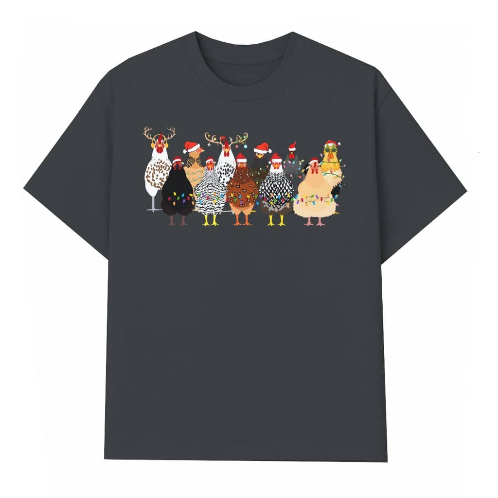 Christmas Chickens T-shirt – Cute Funny Farm Animal Christmas Gift