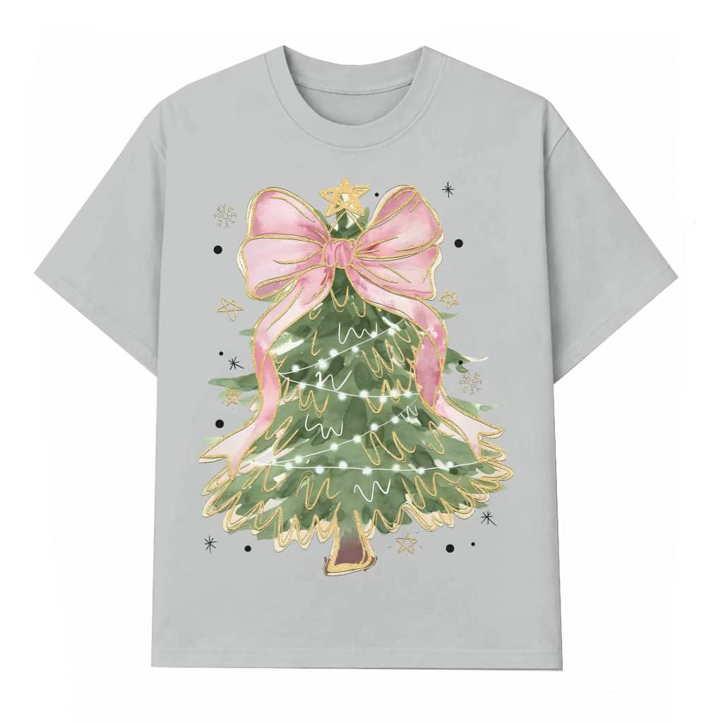 Camo Christmas Tree T-shirt – Christmas Gift Trendy Holiday Bow