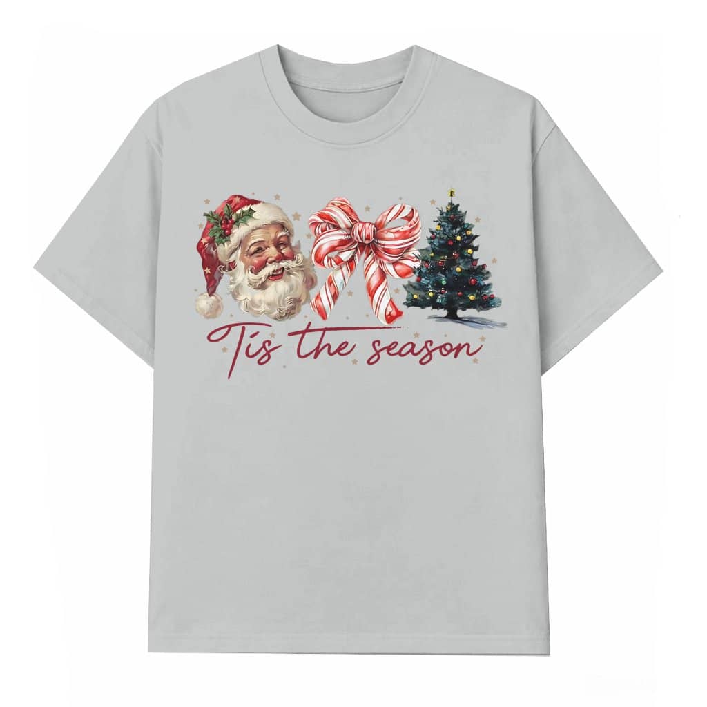 Vintage Santa Tis The Season T-shirt – Retro Christmas Gift