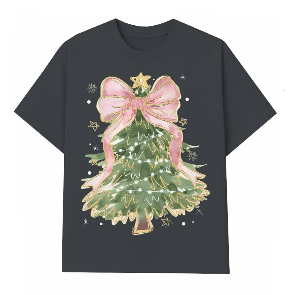 Coquette Bow T-shirt – Christmas Gift for Women Cute Holiday