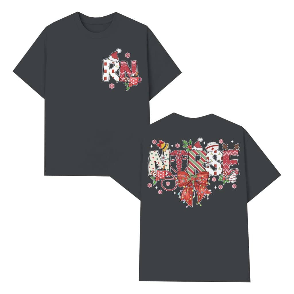 Coquette Bow Nurse T-shirt – Christmas Gift for Nurses Trendy Cute