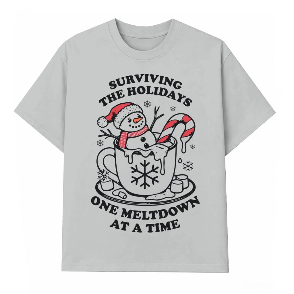 Funny Melting Snowman T-shirt – Christmas Gift for Men Women Retro