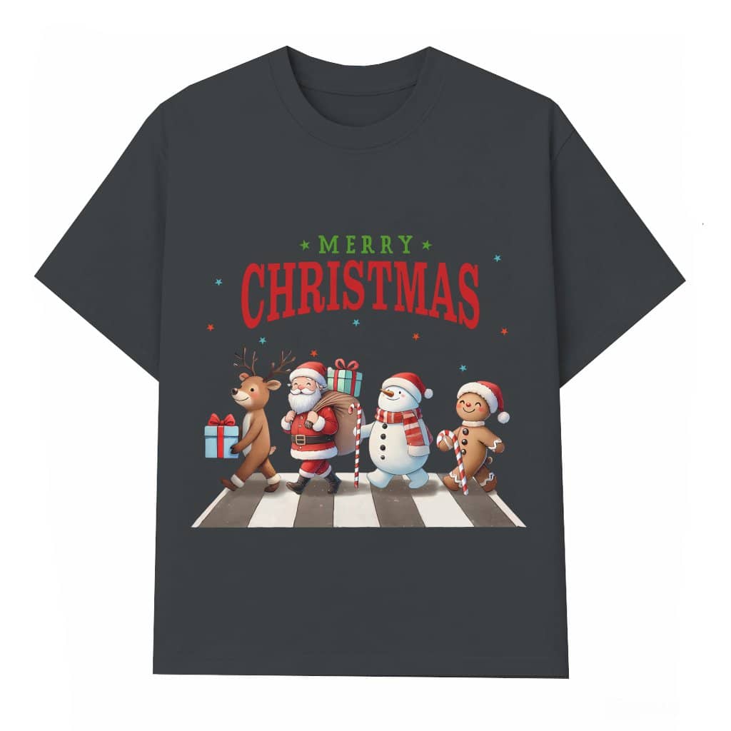 Cute Reindeer Santa Snowman T-shirt – Christmas Gift Festive Holiday