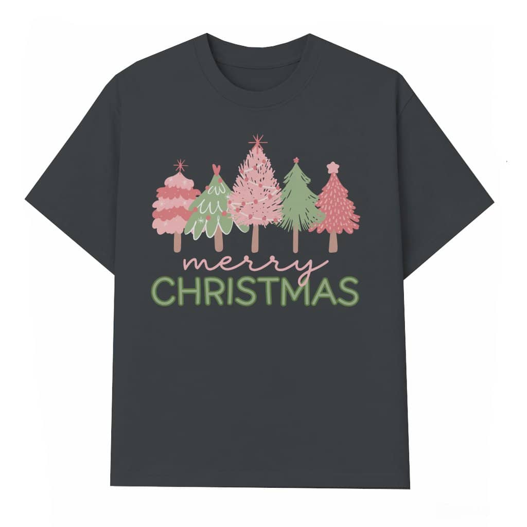 Pink Tree T-shirt – Christmas Gift for Women