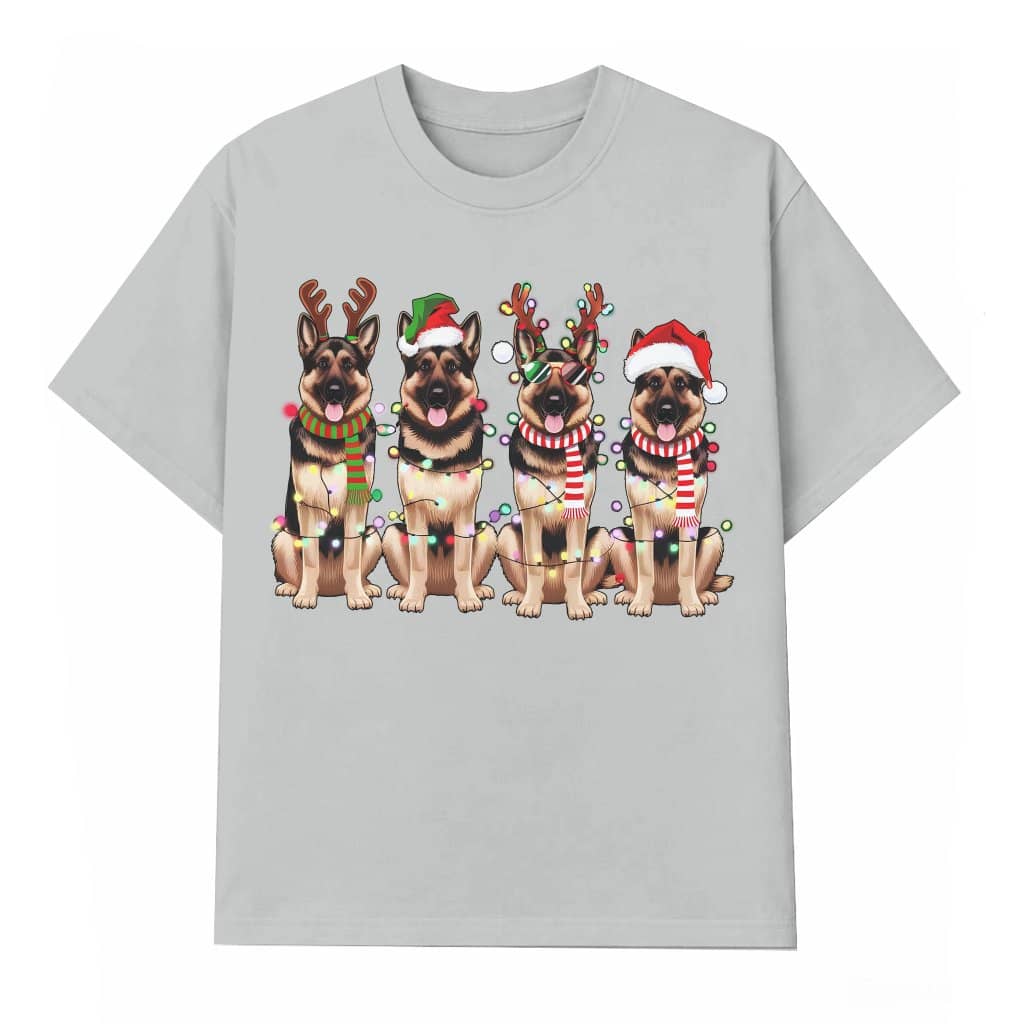 Cute German Shepherd Santa Hat T-shirt – Christmas Gift for Dog Lover