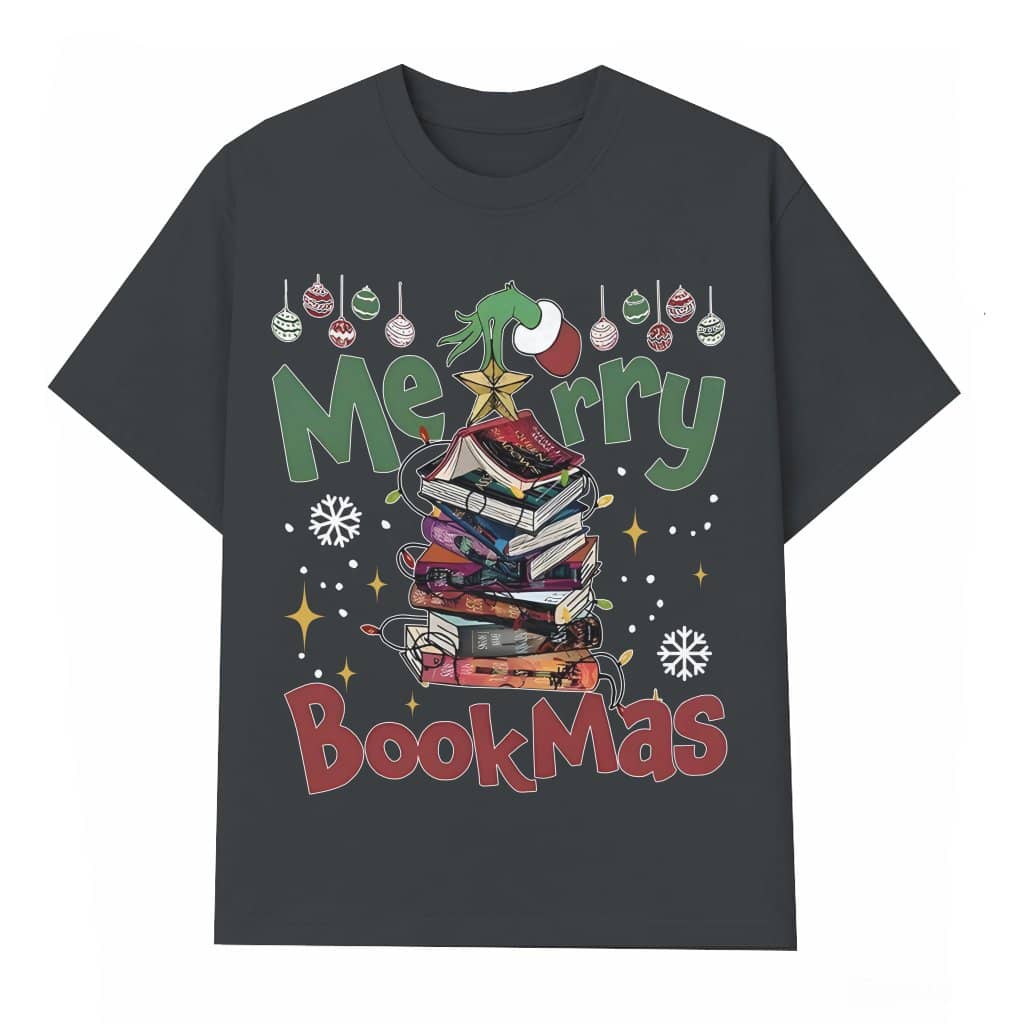 Merry Bookmas Book Lover T-shirt – Christmas Gift for Readers