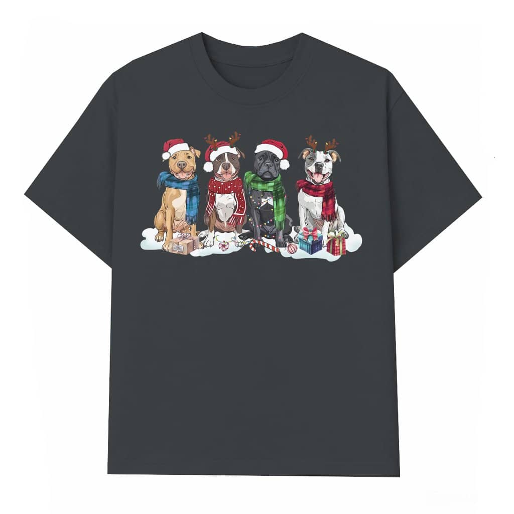 Cute Pitbull T-shirt – Christmas Dog Lover Gift for Men Women