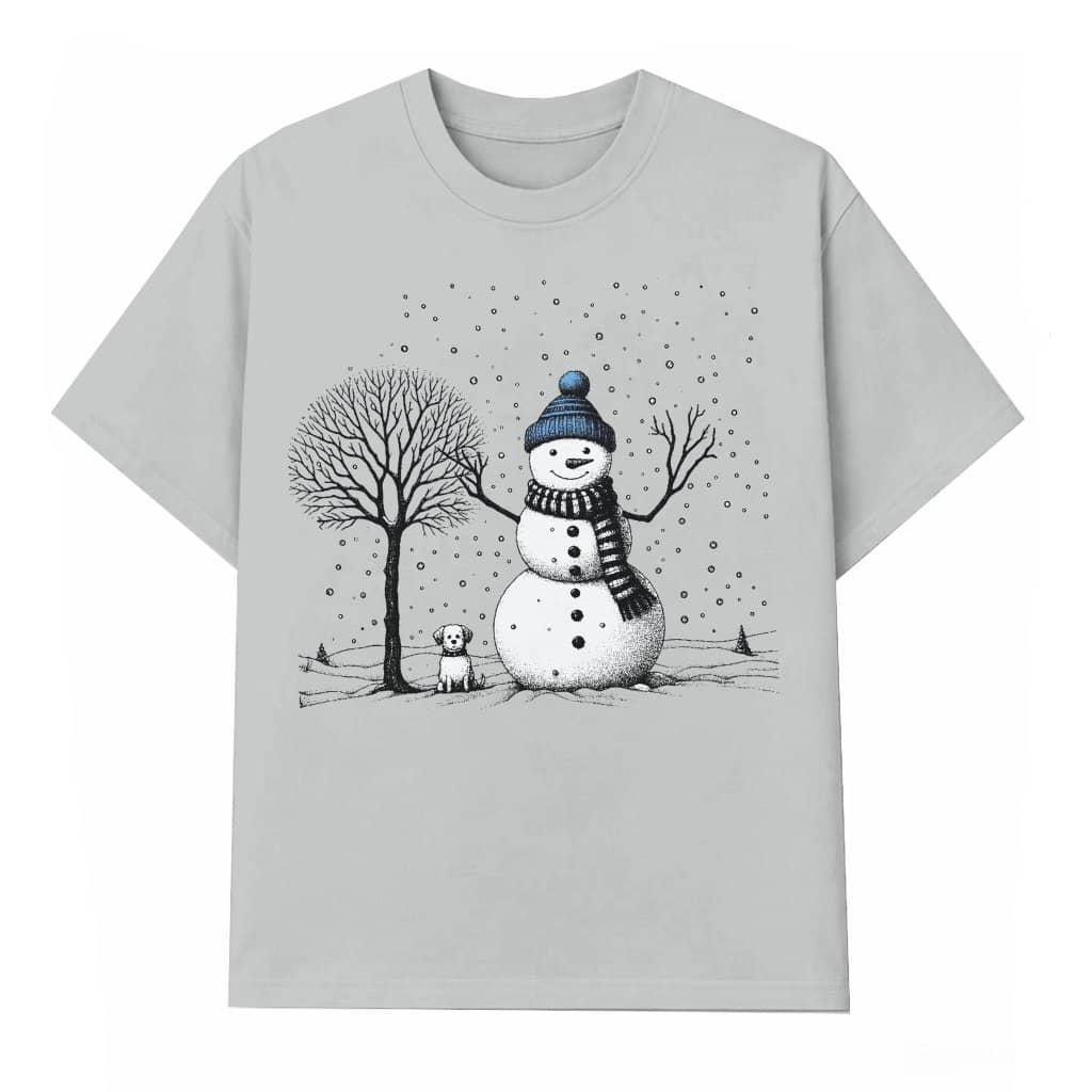 Cute Snowman T-shirt – Christmas Gift for Women Trendy Holiday