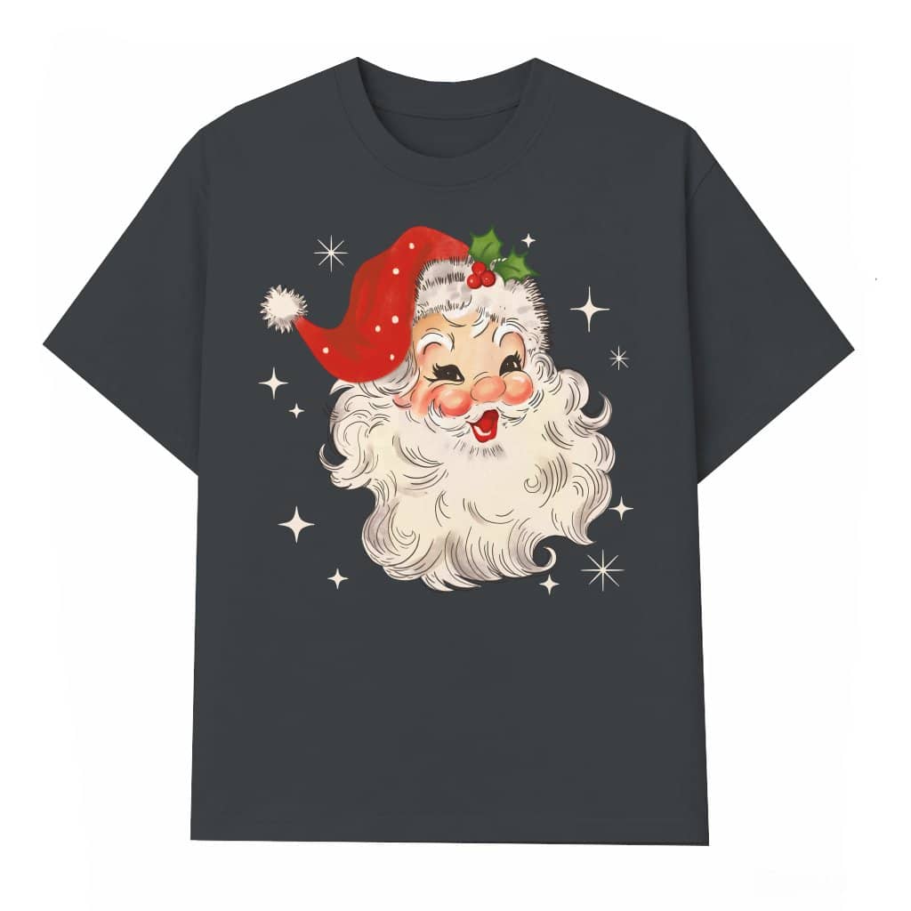 Retro Santa Claus T-shirt – Christmas Gift for Women Vintage Funny