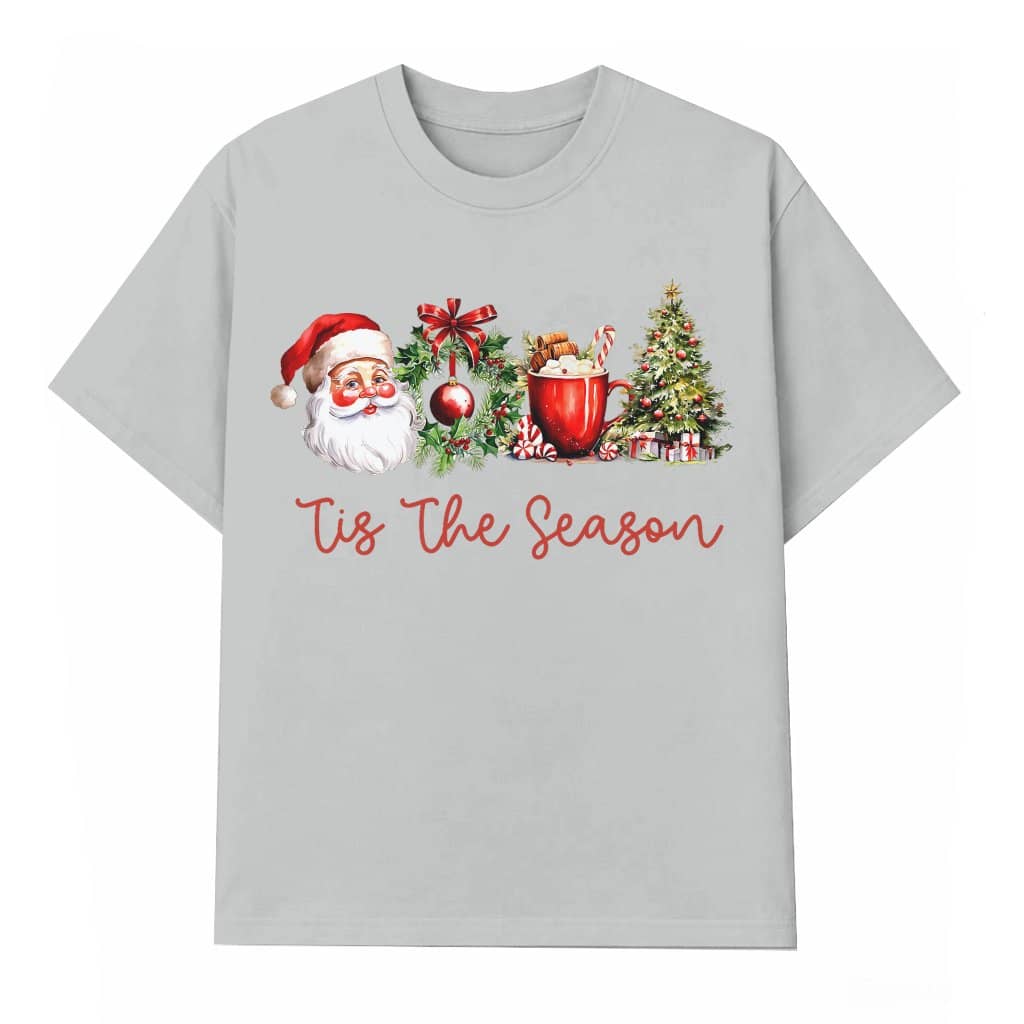 Retro Tis the Season Santa Claus T-shirt – Christmas Gift