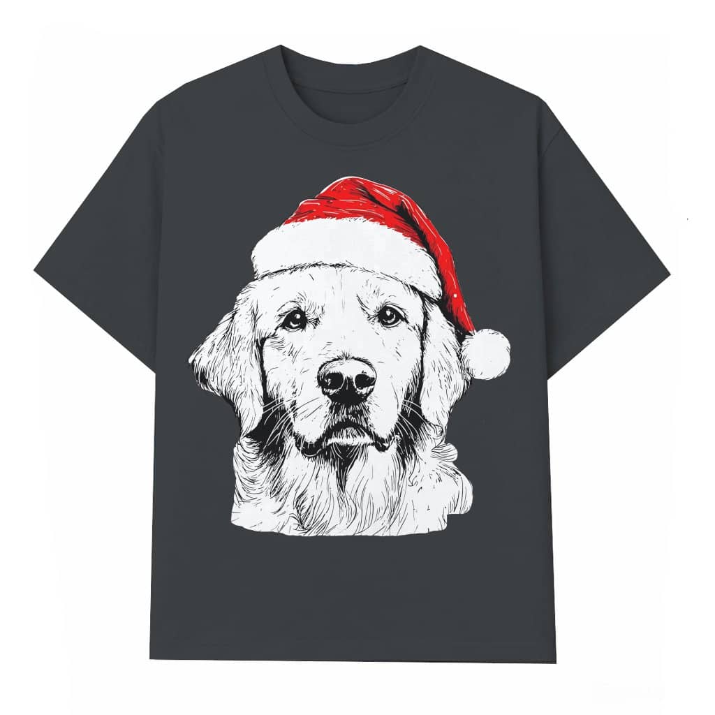Funny Golden Retriever Santa T-shirt – Christmas Gift for Dog Lovers