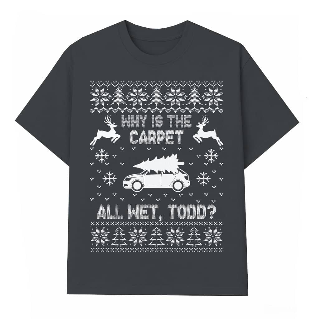 Wet Carpet Holiday Humor T-shirt – Christmas Gift for Couples Funny Matching