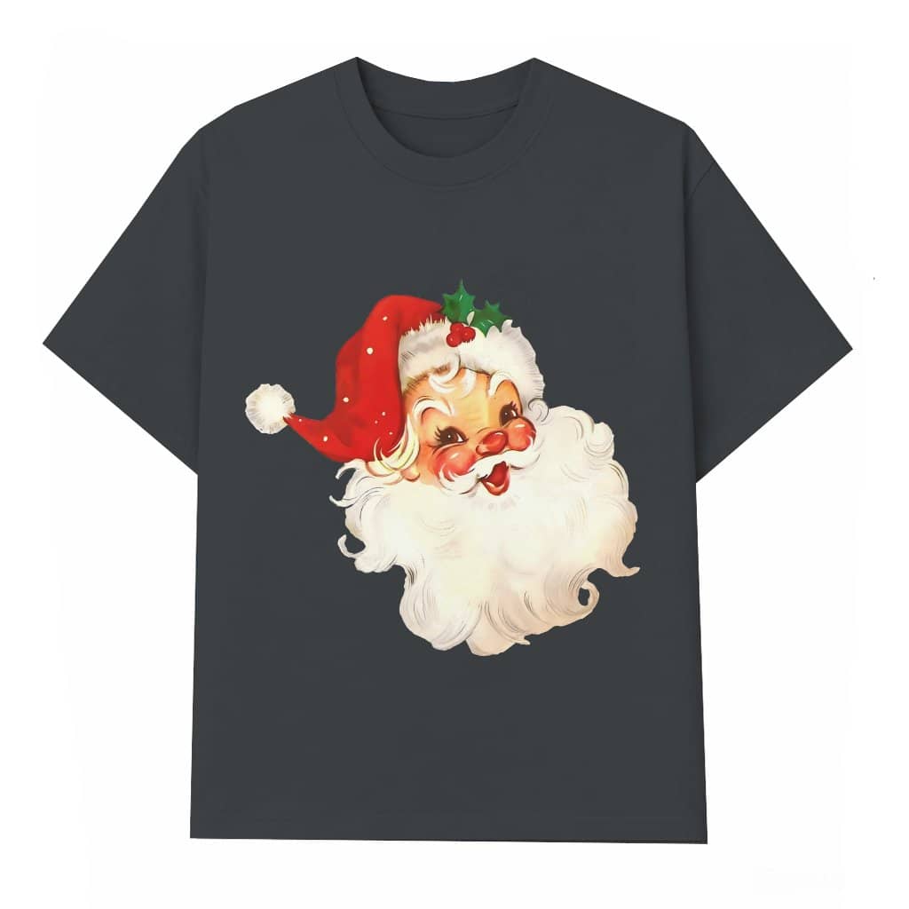 Santa T-shirt – Christmas Holiday Gift for Women Vintage Retro Cute